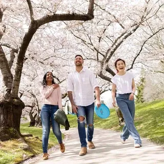 Friends enjoying the Spring blossoms