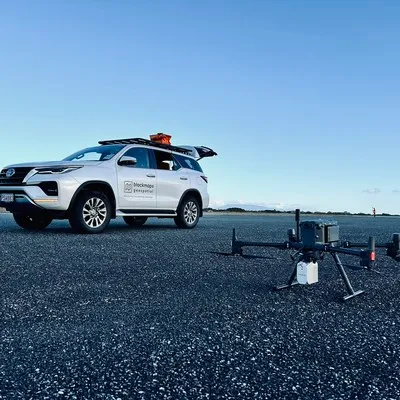 Black Maps Car And Drone