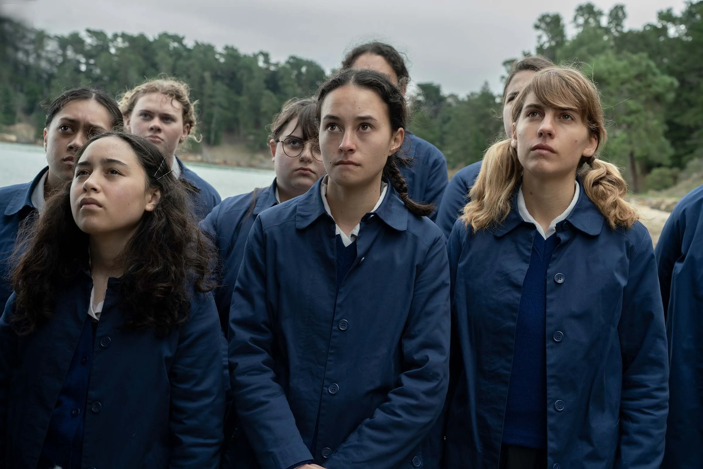 Close up of actresses on set of We Were Dangerous